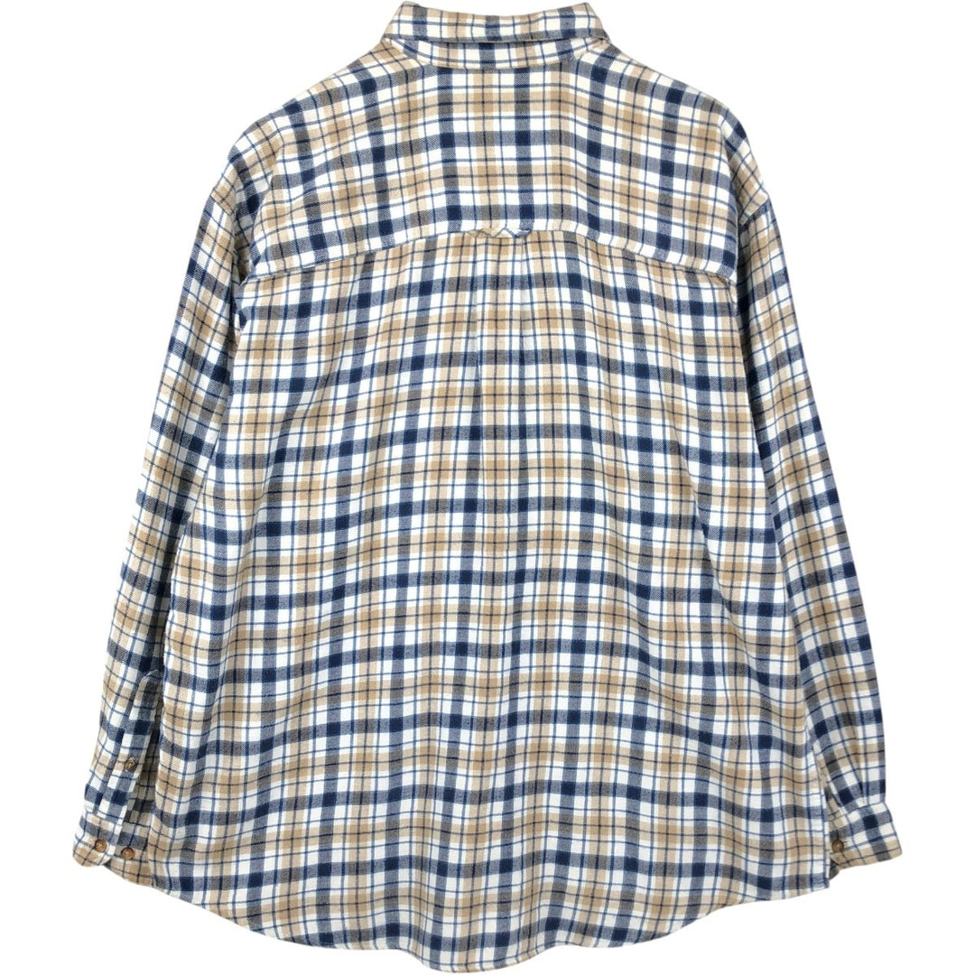 2000'S Eddie Bauer Long-Sleeve Button-Down Light Flannel Check Shirt, Men's Size L (approx.) cotton black type Vintage Second Hand