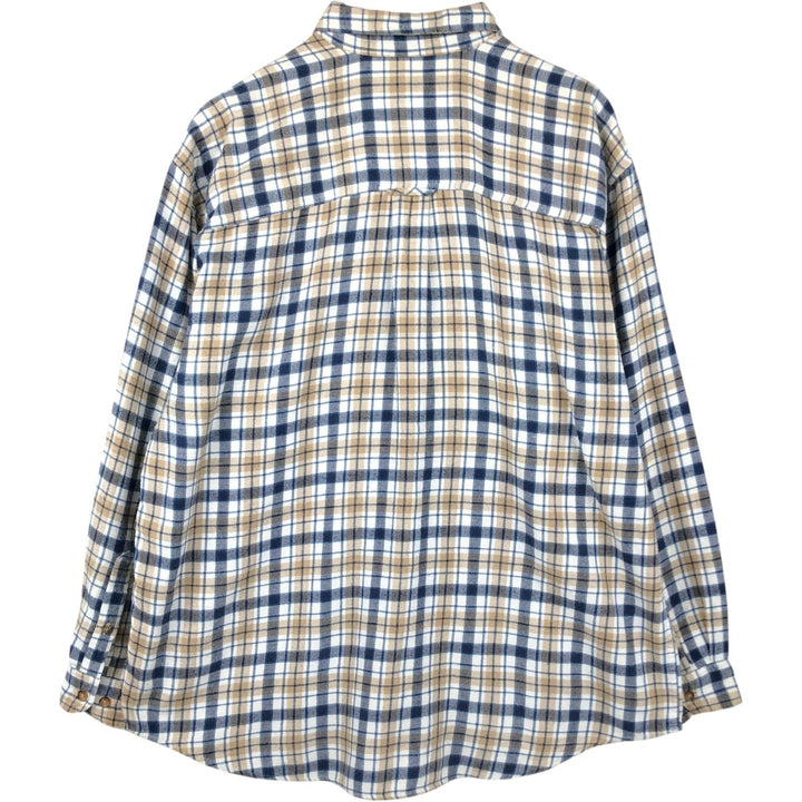 2000'S Eddie Bauer Long-Sleeve Button-Down Light Flannel Check Shirt, Men's Size L (approx.) cotton black type Vintage Second Hand