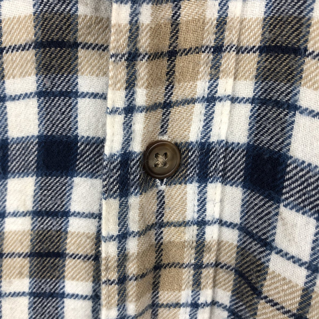 2000'S Eddie Bauer Long-Sleeve Button-Down Light Flannel Check Shirt, Men's Size L (approx.) cotton black type Vintage Second Hand