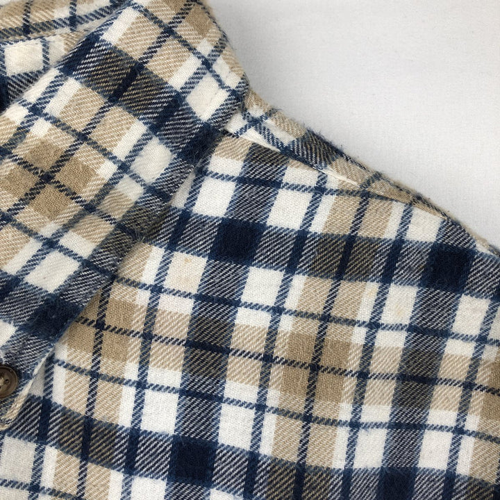 2000'S Eddie Bauer Long-Sleeve Button-Down Light Flannel Check Shirt, Men's Size L (approx.) cotton black type Vintage Second Hand