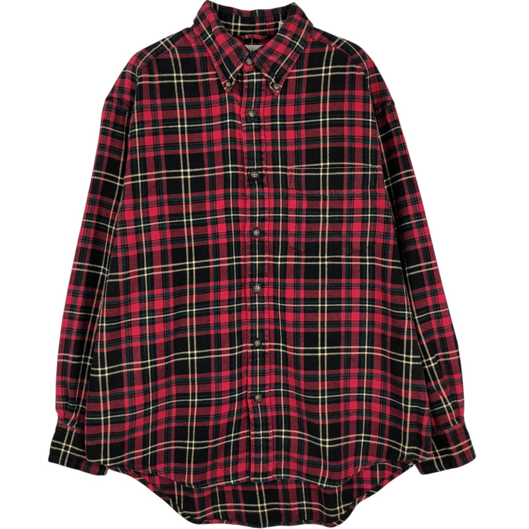 90'S GAP Vintage Long Sleeve Button-Down Flannel Check Shirt, Men's Size Medium cotton red type Vintage Second Hand