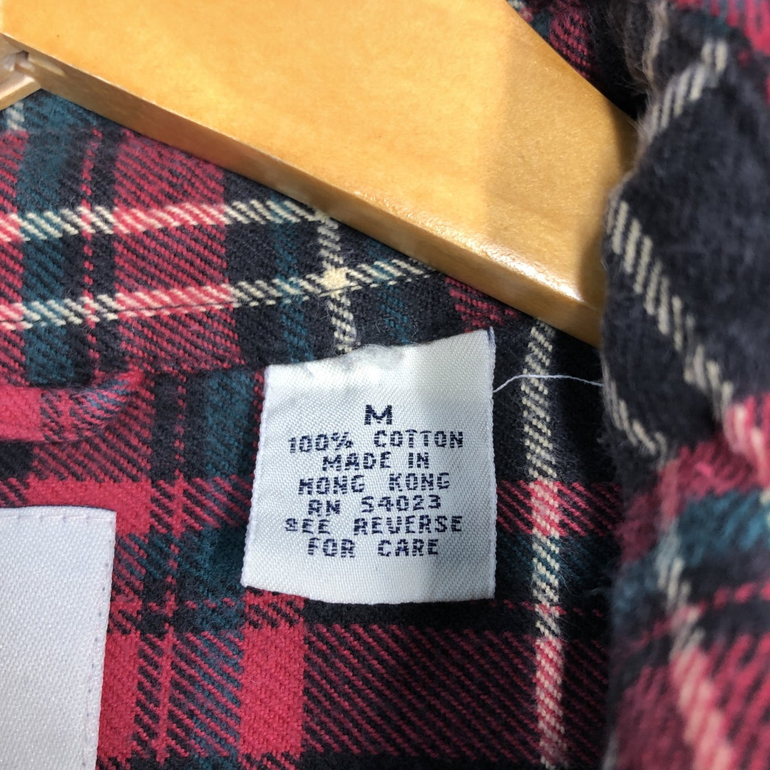90'S GAP Vintage Long Sleeve Button-Down Flannel Check Shirt, Men's Size Medium cotton red type Vintage Second Hand