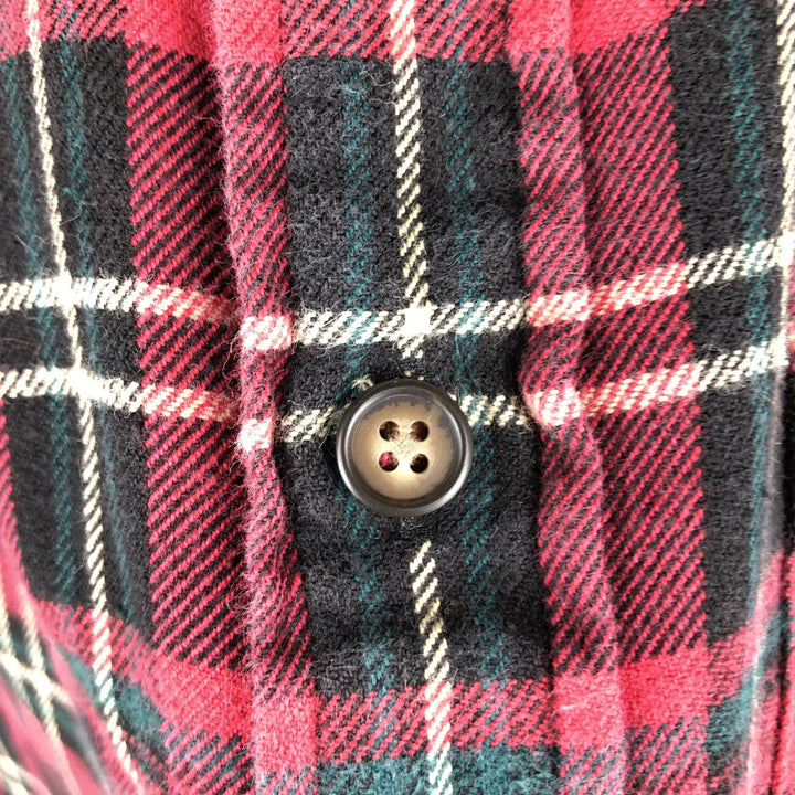 90'S GAP Vintage Long Sleeve Button-Down Flannel Check Shirt, Men's Size Medium cotton red type Vintage Second Hand