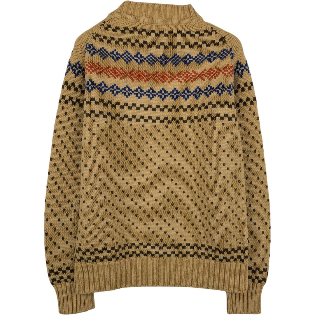 IMAGE All-over Nordic Pattern Acrylic Knit Sweater, Men's Size M acrylic ocher yellow type Vintage Second Hand