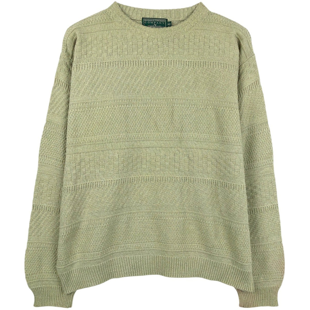 ARMAND THIERY Border Pattern Knit Sweater, Men's Size M (equivalent) unclear Khaki type beige Vintage Second Hand