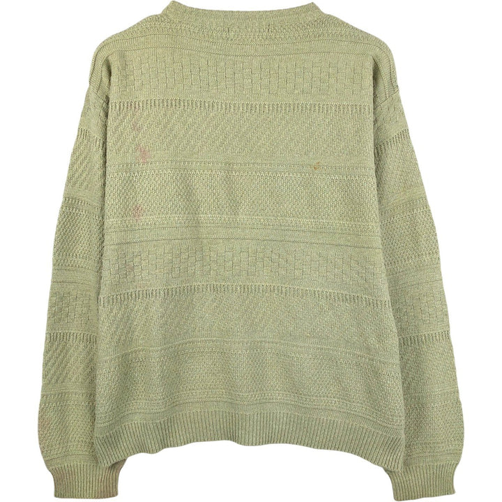 ARMAND THIERY Border Pattern Knit Sweater, Men's Size M (equivalent) unclear Khaki type beige Vintage Second Hand