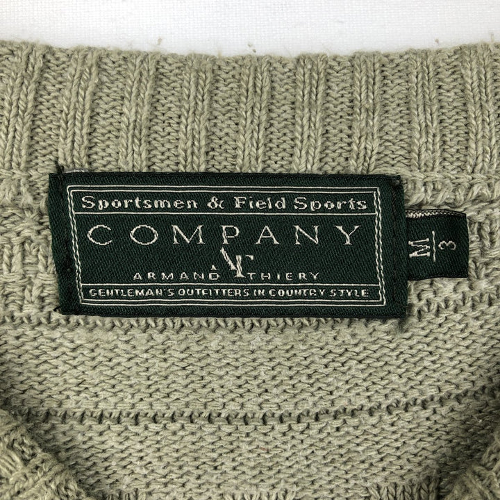 ARMAND THIERY Border Pattern Knit Sweater, Men's Size M (equivalent) unclear Khaki type beige Vintage Second Hand