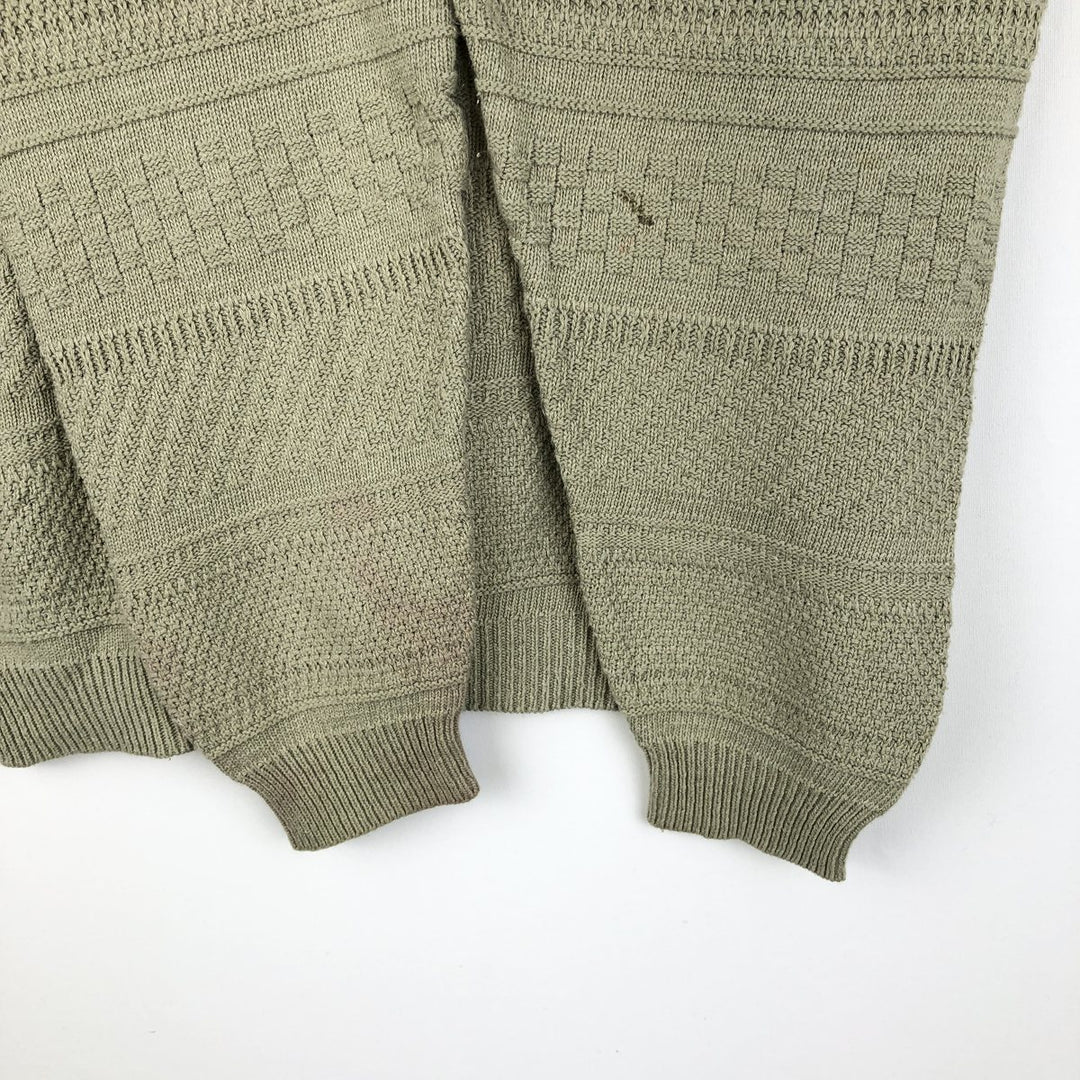ARMAND THIERY Border Pattern Knit Sweater, Men's Size M (equivalent) unclear Khaki type beige Vintage Second Hand