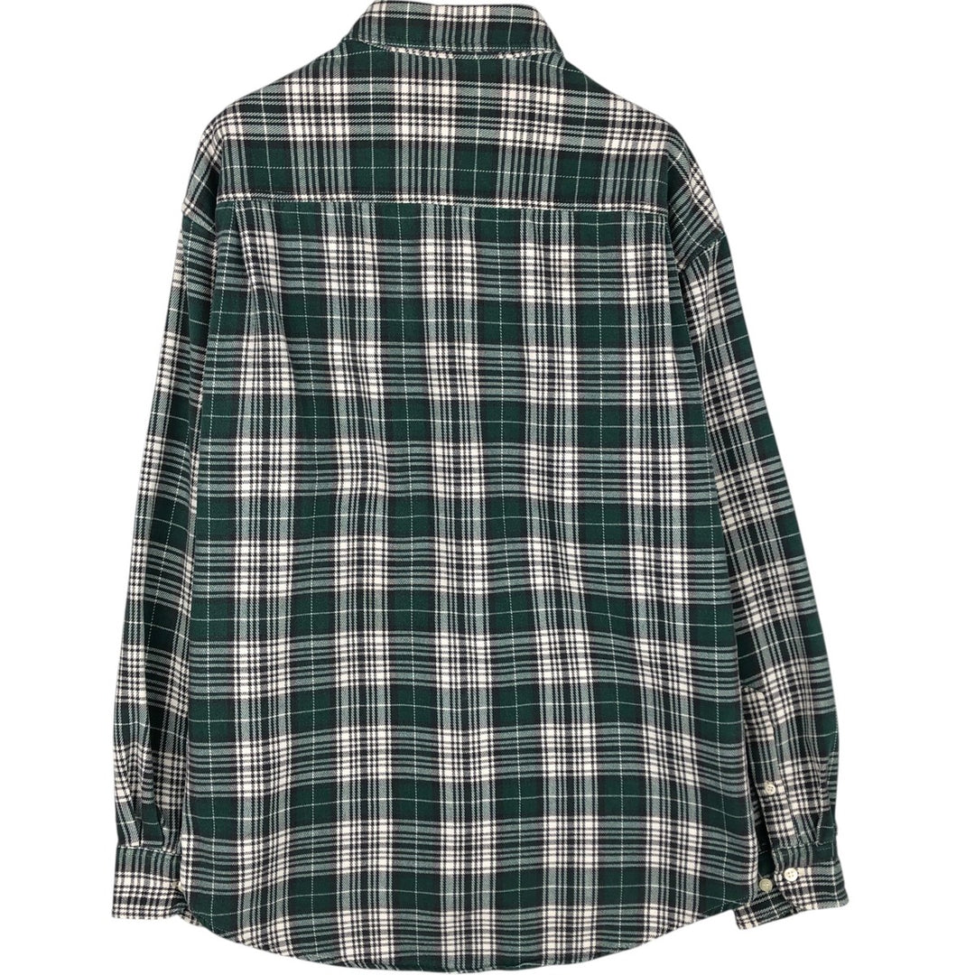 90'S GAP Vintage Long Sleeve Flannel Check Shirt, Men's XL unclear green type Vintage Second Hand
