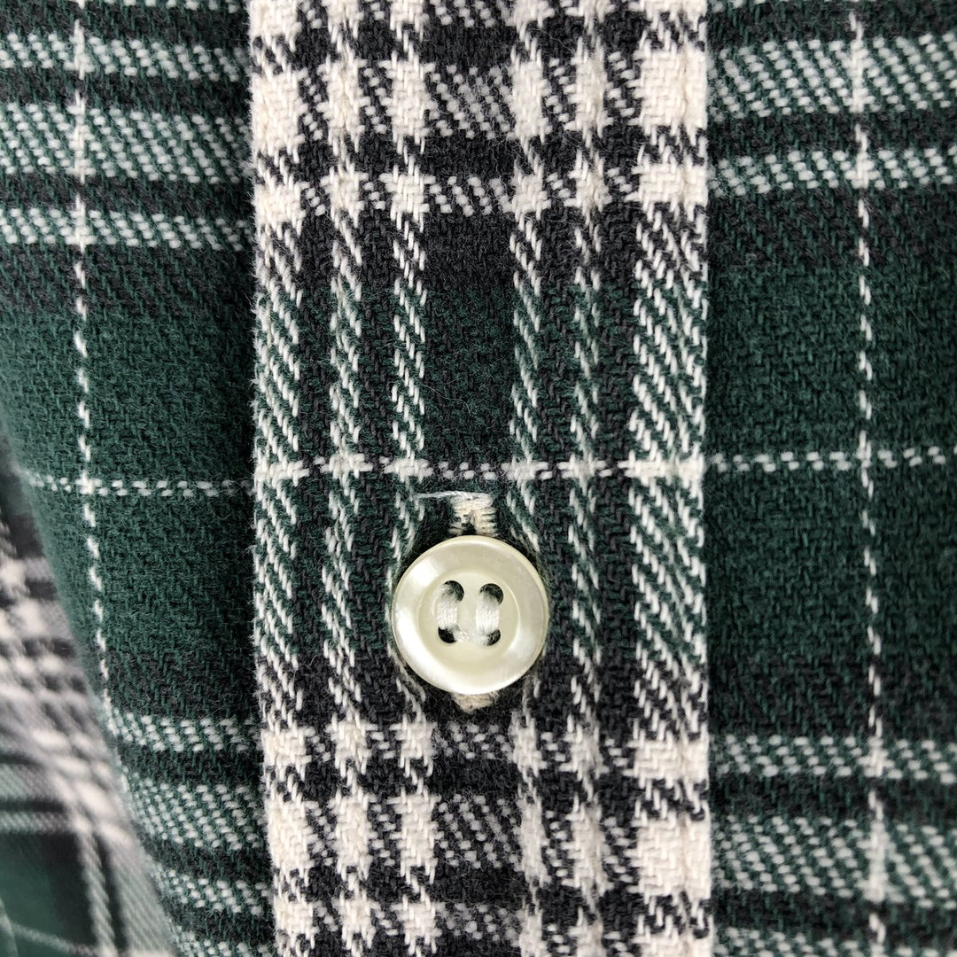 90'S GAP Vintage Long Sleeve Flannel Check Shirt, Men's XL unclear green type Vintage Second Hand