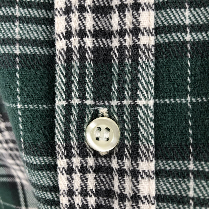 90'S GAP Vintage Long Sleeve Flannel Check Shirt, Men's XL unclear green type Vintage Second Hand