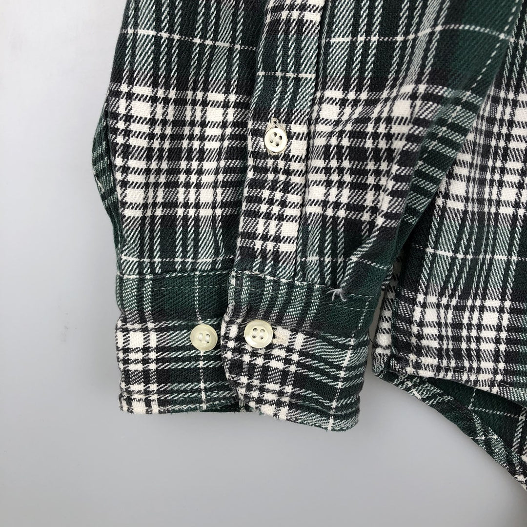 90'S GAP Vintage Long Sleeve Flannel Check Shirt, Men's XL unclear green type Vintage Second Hand
