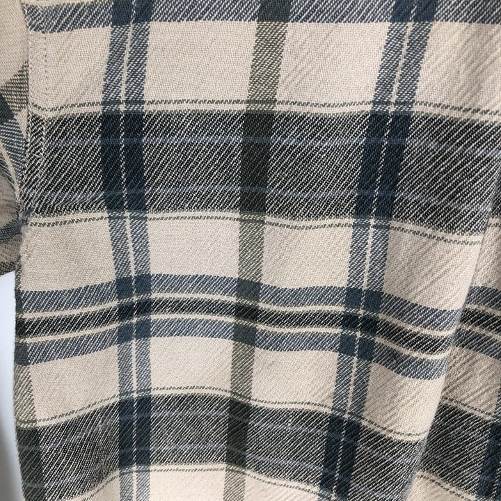 Levi's Check Pattern Long-Sleeve Flannel Check Shirt, Women's Size L (approx.) cotton Beige type Vintage Second Hand