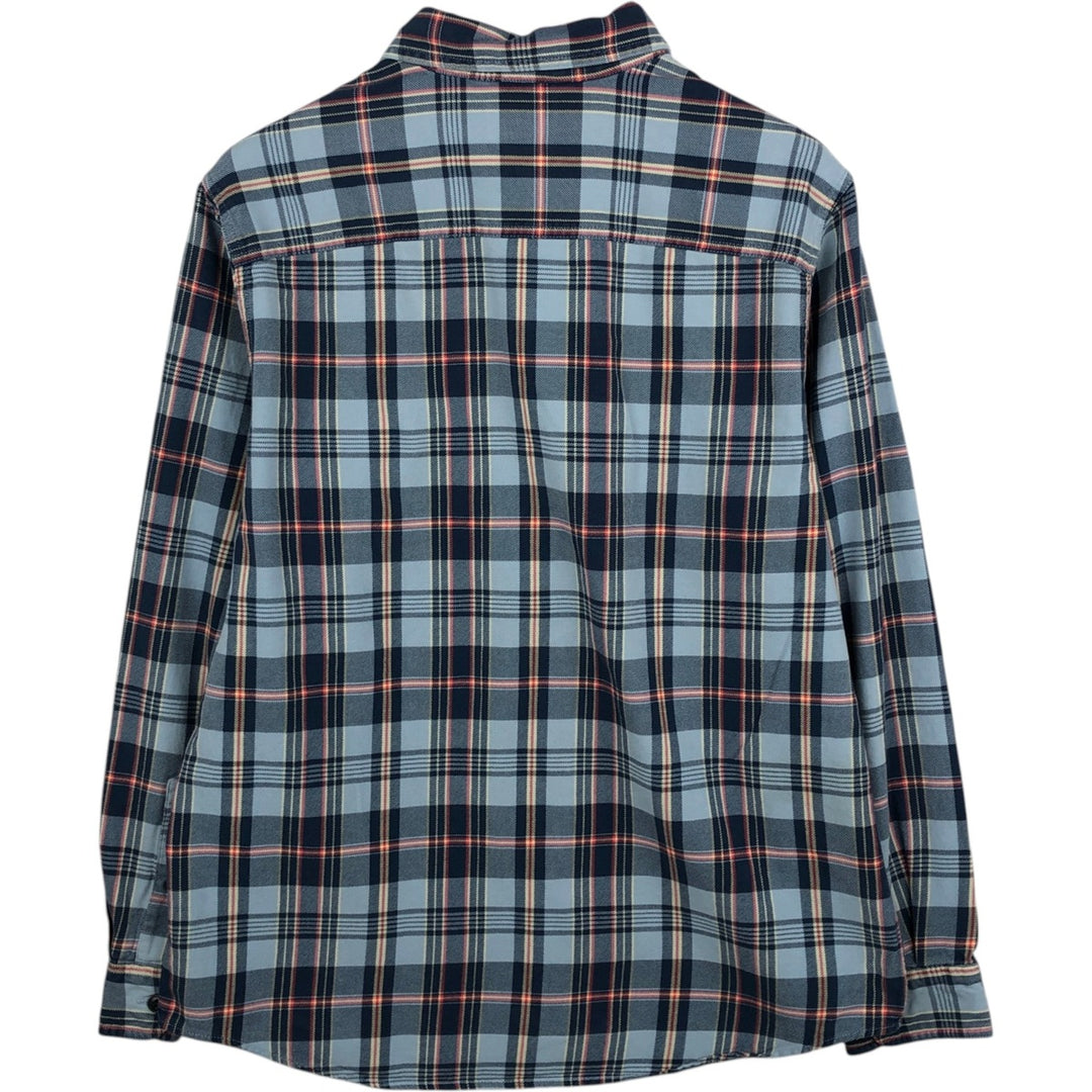 90s~00'S LLBean Long Sleeve Flannel Check Shirt, Men's Size L cotton blue type Vintage Second Hand