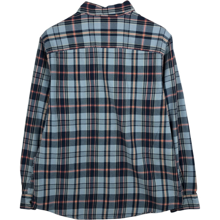 90s~00'S LLBean Long Sleeve Flannel Check Shirt, Men's Size L cotton blue type Vintage Second Hand