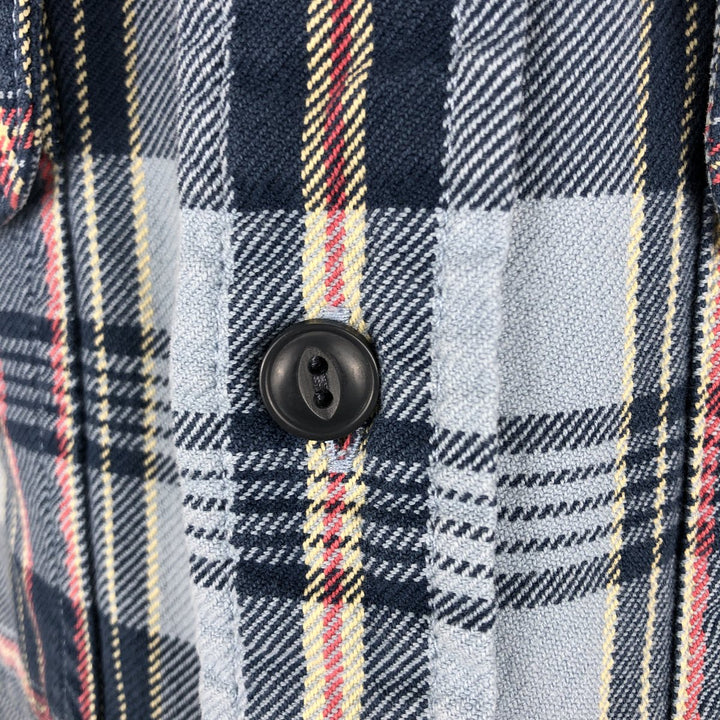 90s~00'S LLBean Long Sleeve Flannel Check Shirt, Men's Size L cotton blue type Vintage Second Hand