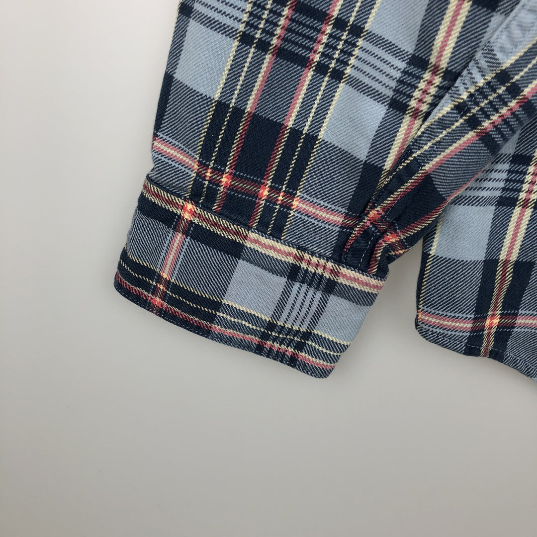 90s~00'S LLBean Long Sleeve Flannel Check Shirt, Men's Size L cotton blue type Vintage Second Hand