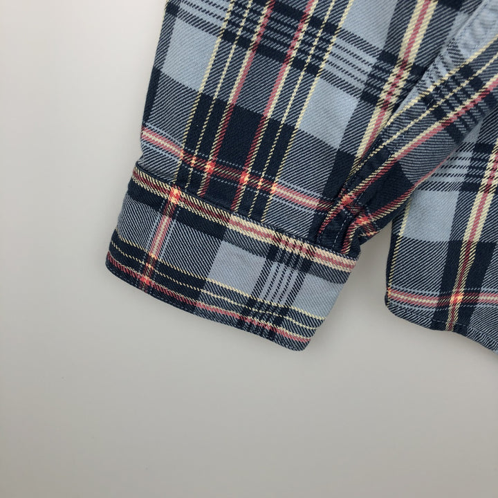 90s~00'S LLBean Long Sleeve Flannel Check Shirt, Men's Size L cotton blue type Vintage Second Hand