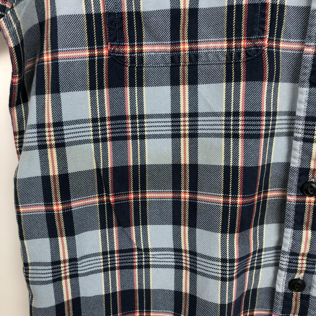 90s~00'S LLBean Long Sleeve Flannel Check Shirt, Men's Size L cotton blue type Vintage Second Hand