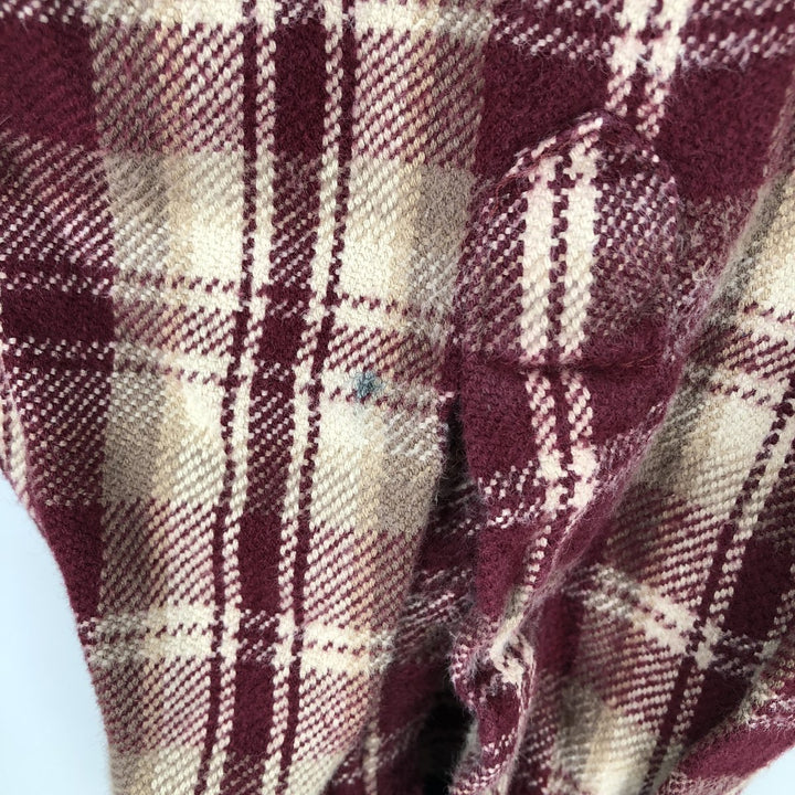 St. John's Bay Long Sleeve Flannel Check Shirt, Men's XL cotton Purple type red-purple Vintage Second Hand