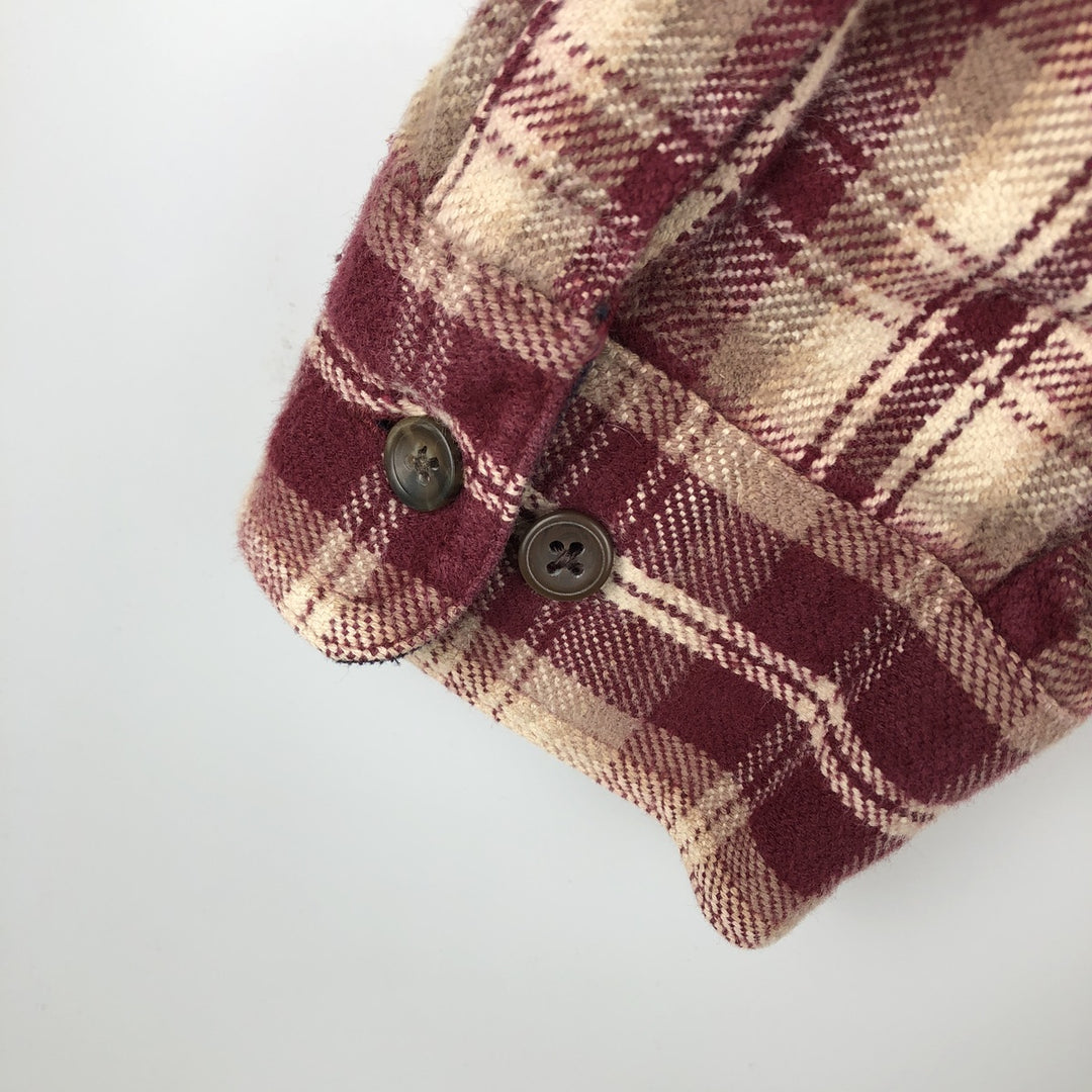 St. John's Bay Long Sleeve Flannel Check Shirt, Men's XL cotton Purple type red-purple Vintage Second Hand