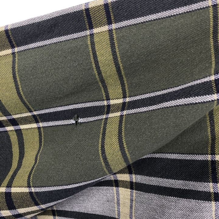 Eddie Bauer Long Sleeve Button Down Flannel Check Shirt, Men's Size L cotton Green type dark green Vintage Second Hand