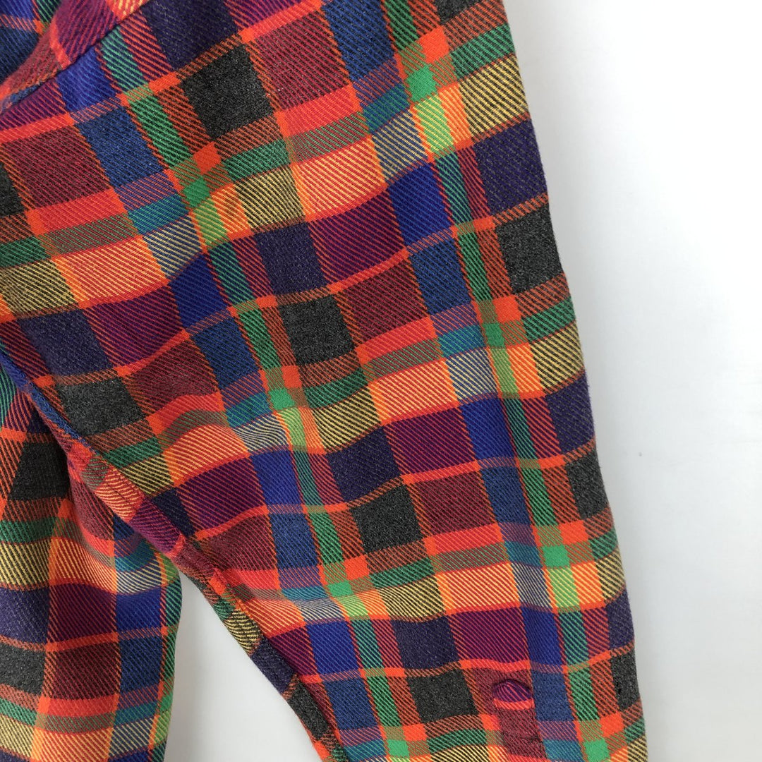 90'S GAP (Old GAP) Long-Sleeve Button-Down Flannel Check Shirt, Men's Size XL (Equivalent), Vintage cotton red type Vintage Second Hand
