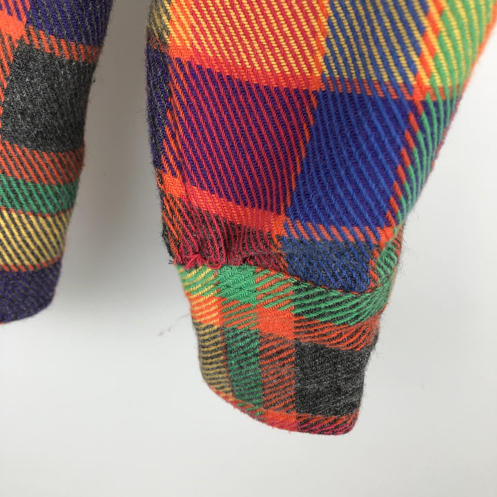 90'S GAP (Old GAP) Long-Sleeve Button-Down Flannel Check Shirt, Men's Size XL (Equivalent), Vintage cotton red type Vintage Second Hand