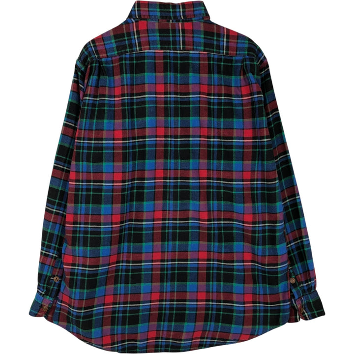 Ralph Lauren POLO by Ralph Lauren Check Pattern Long-Sleeve Light Flannel Shirt, Women's Size XL (approx.) cotton blue type Vintage Second Hand