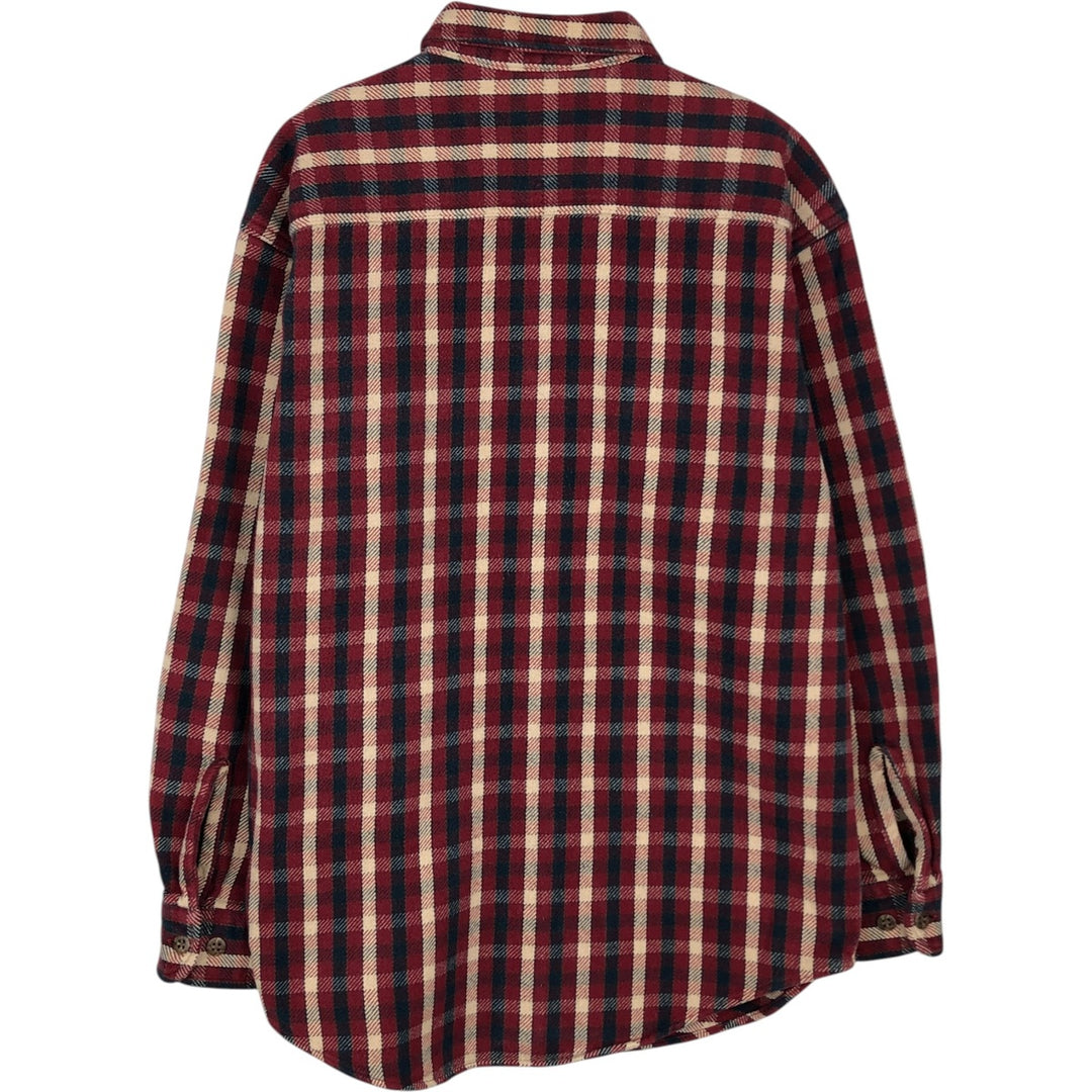 Vintage 90s-00'S St. John's Bay long-sleeved flannel check shirt, size M, men's cotton red type Vintage Second Hand
