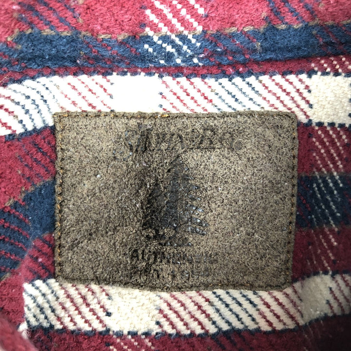 Vintage 90s-00'S St. John's Bay long-sleeved flannel check shirt, size M, men's cotton red type Vintage Second Hand