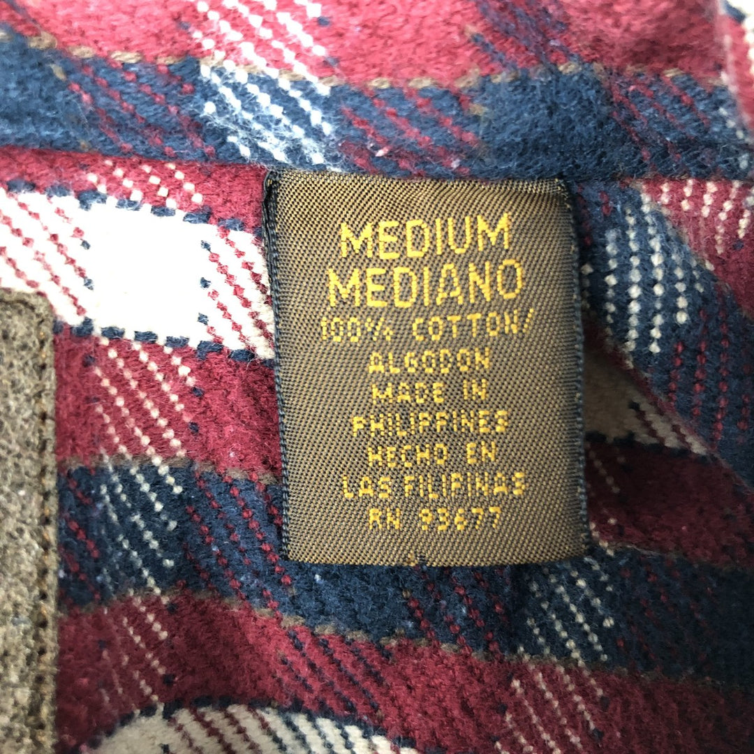 Vintage 90s-00'S St. John's Bay long-sleeved flannel check shirt, size M, men's cotton red type Vintage Second Hand