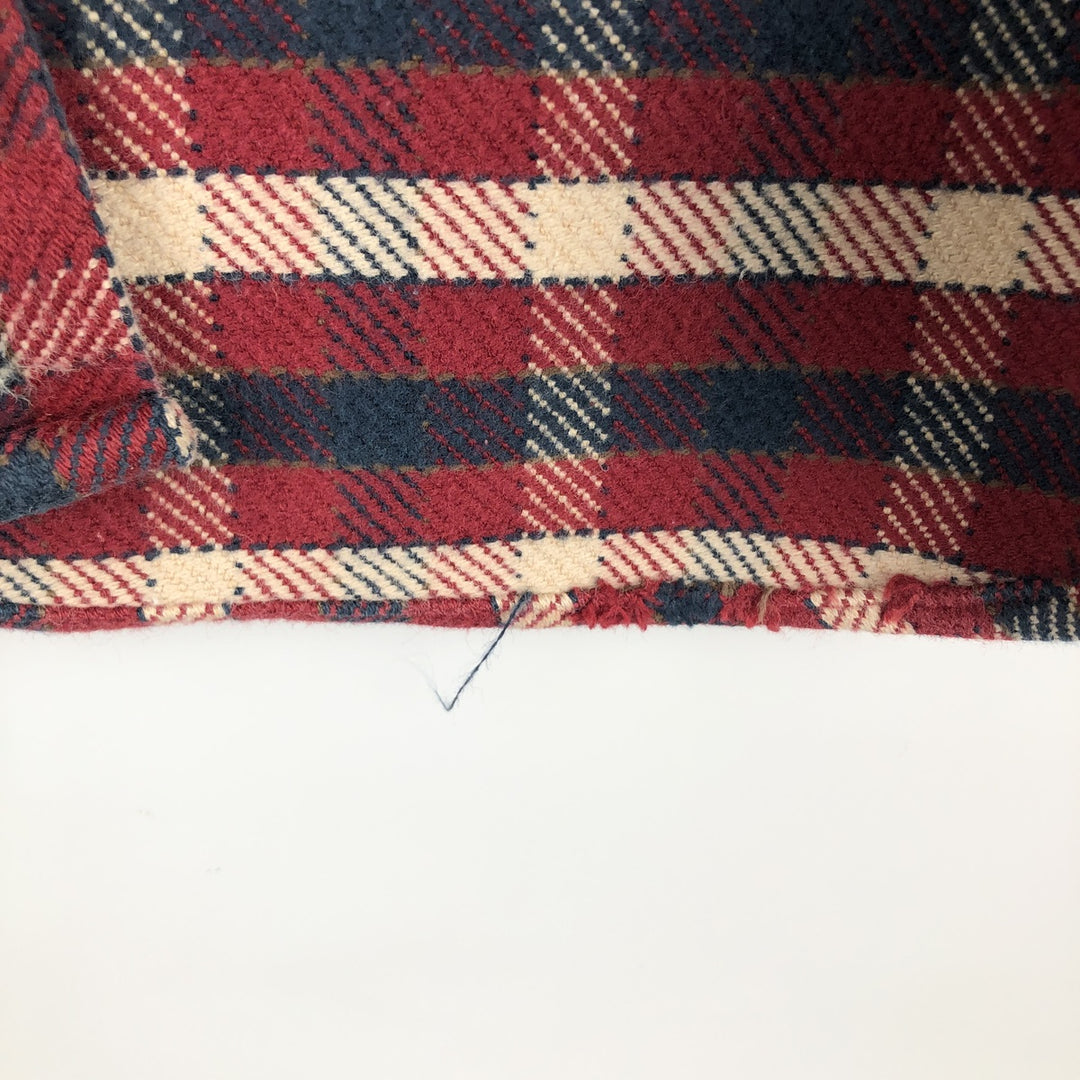 Vintage 90s-00'S St. John's Bay long-sleeved flannel check shirt, size M, men's cotton red type Vintage Second Hand