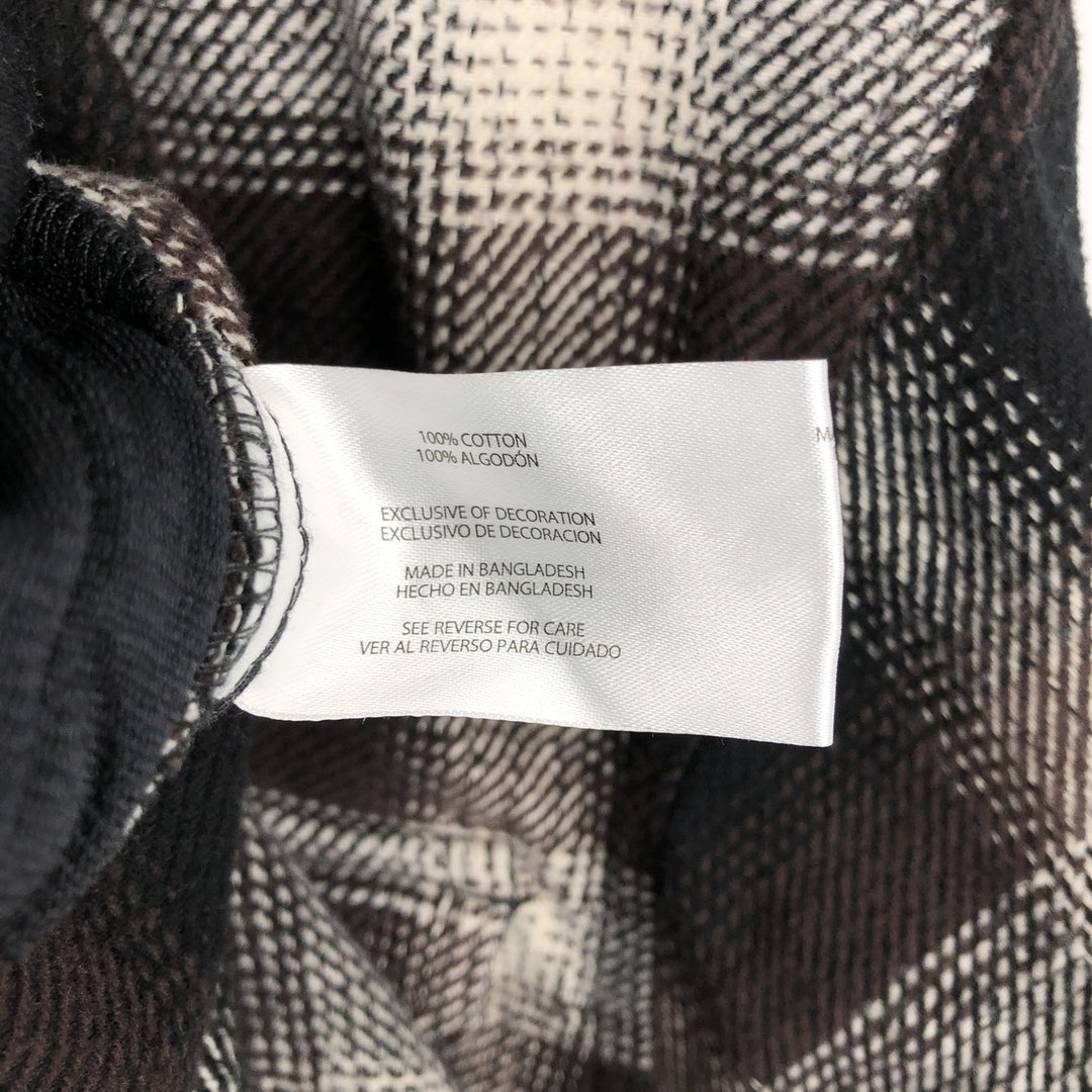 ORVIS Long Sleeve Heavy Flannel Check Shirt, Men's Size L cotton brown type Vintage Second Hand