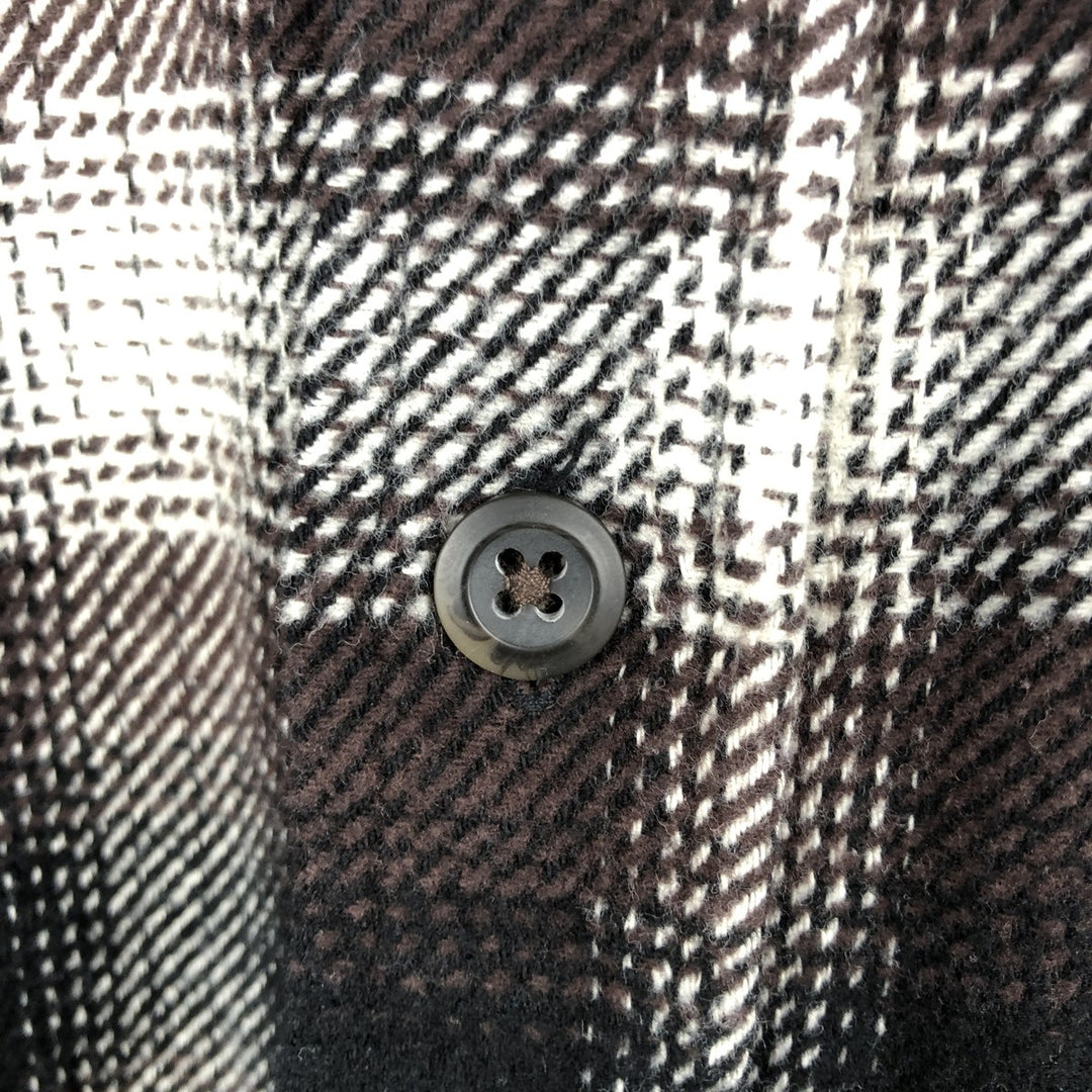 ORVIS Long Sleeve Heavy Flannel Check Shirt, Men's Size L cotton brown type Vintage Second Hand