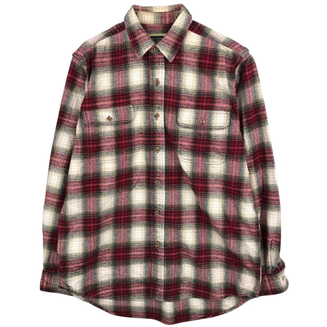 FIELD and STREAM Ombre Check Long Sleeve Heavy Flannel Check Shirt, Men's Size L unclear red type Vintage Second Hand