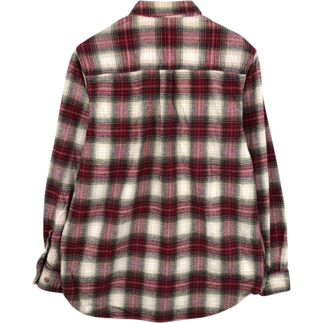 FIELD and STREAM Ombre Check Long Sleeve Heavy Flannel Check Shirt, Men's Size L unclear red type Vintage Second Hand