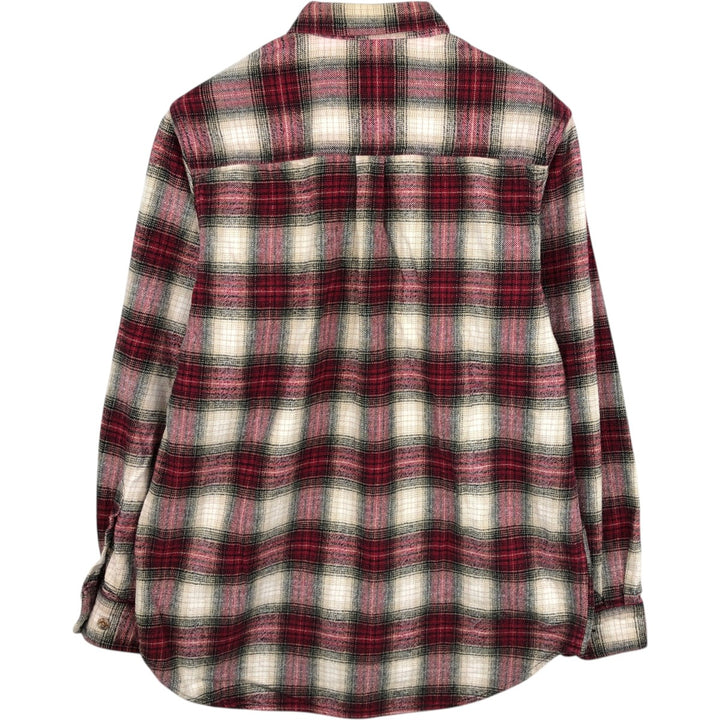 FIELD and STREAM Ombre Check Long Sleeve Heavy Flannel Check Shirt, Men's Size L unclear red type Vintage Second Hand