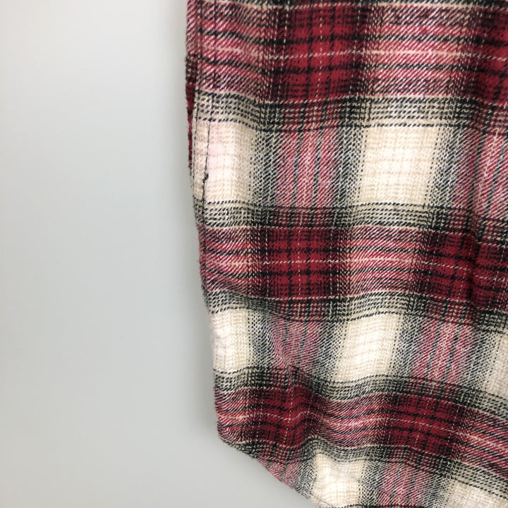 FIELD and STREAM Ombre Check Long Sleeve Heavy Flannel Check Shirt, Men's Size L unclear red type Vintage Second Hand