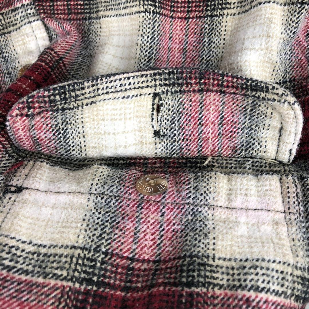 FIELD and STREAM Ombre Check Long Sleeve Heavy Flannel Check Shirt, Men's Size L unclear red type Vintage Second Hand