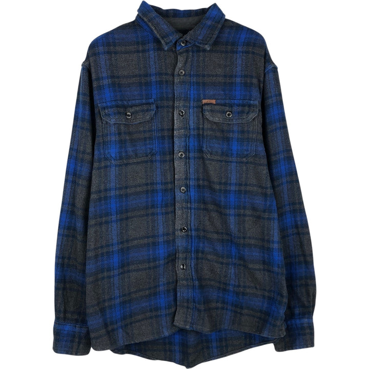 ORVIS Long Sleeve Heavy Flannel Check Shirt, Men's Size M cotton blue type Vintage Second Hand