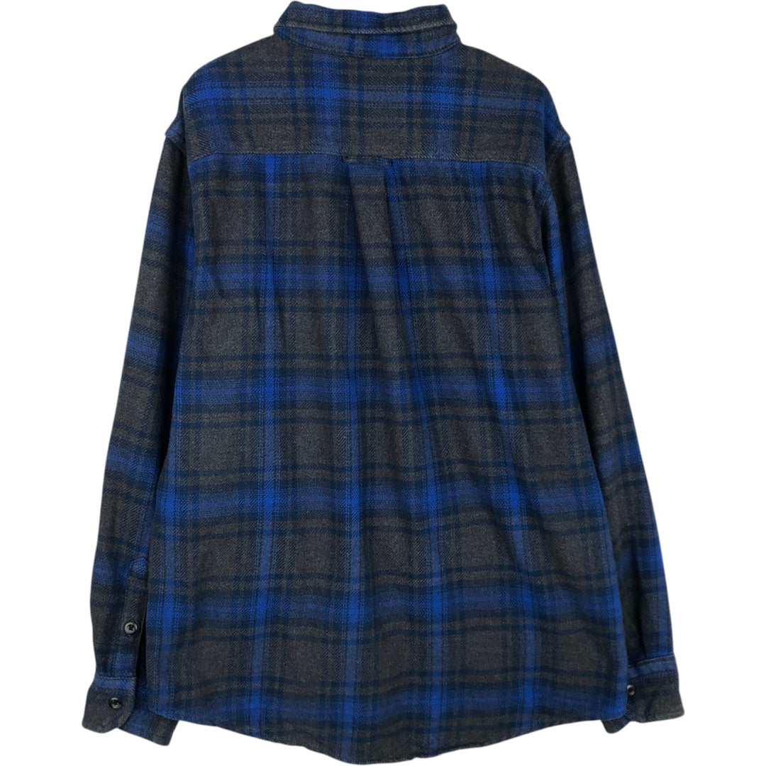 ORVIS Long Sleeve Heavy Flannel Check Shirt, Men's Size M cotton blue type Vintage Second Hand