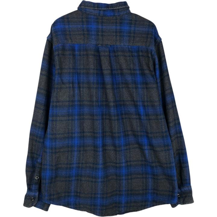 ORVIS Long Sleeve Heavy Flannel Check Shirt, Men's Size M cotton blue type Vintage Second Hand