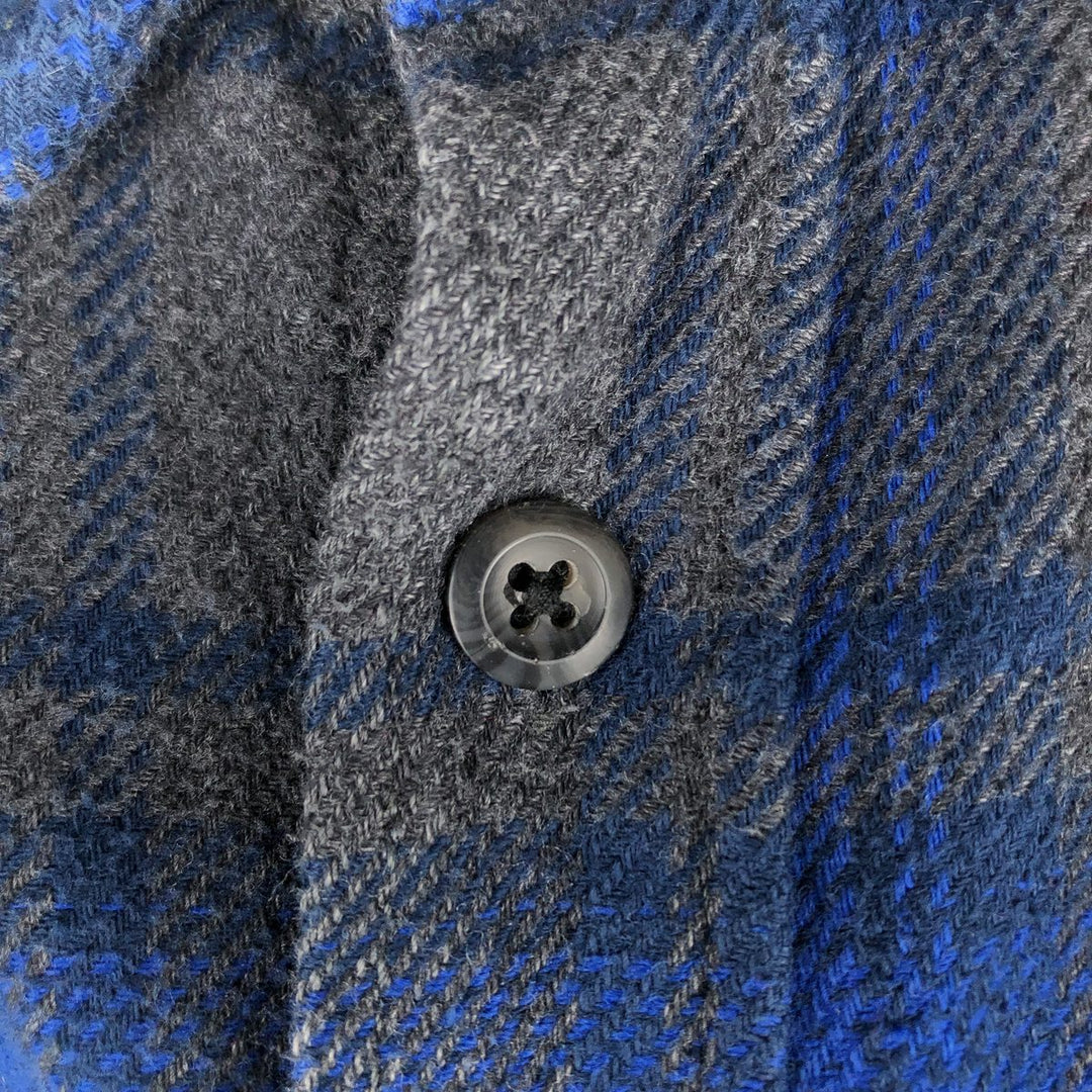 ORVIS Long Sleeve Heavy Flannel Check Shirt, Men's Size M cotton blue type Vintage Second Hand
