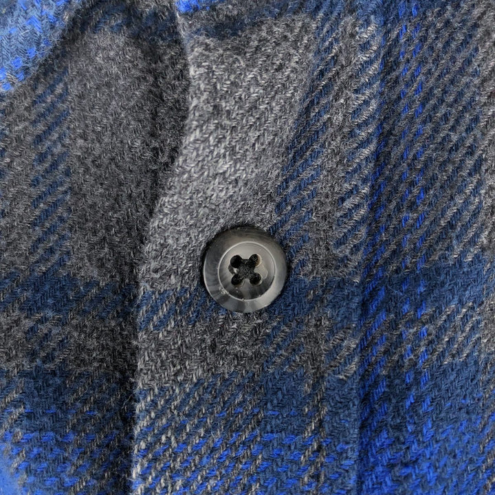 ORVIS Long Sleeve Heavy Flannel Check Shirt, Men's Size M cotton blue type Vintage Second Hand