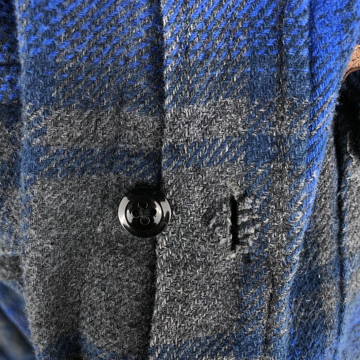 ORVIS Long Sleeve Heavy Flannel Check Shirt, Men's Size M cotton blue type Vintage Second Hand