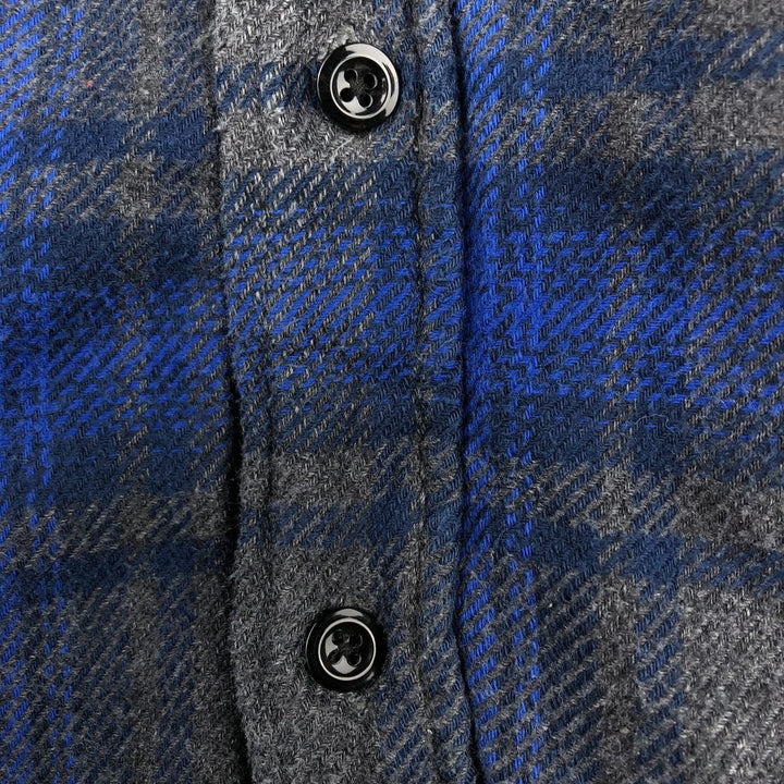 ORVIS Long Sleeve Heavy Flannel Check Shirt, Men's Size M cotton blue type Vintage Second Hand