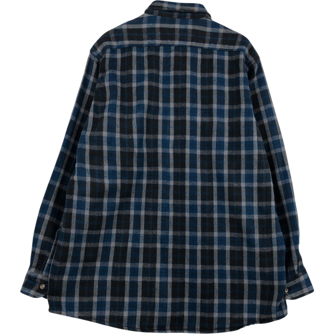 Five Brother Long-Sleeve Heavy Flannel Check Shirt, Men's Size XL (approx.) cotton blue type Vintage Second Hand