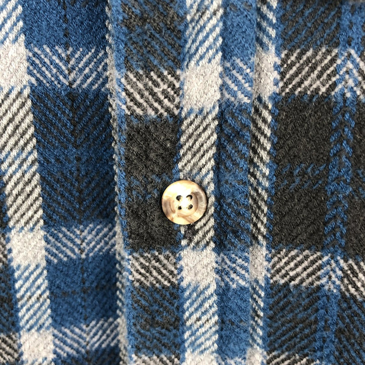 Five Brother Long-Sleeve Heavy Flannel Check Shirt, Men's Size XL (approx.) cotton blue type Vintage Second Hand