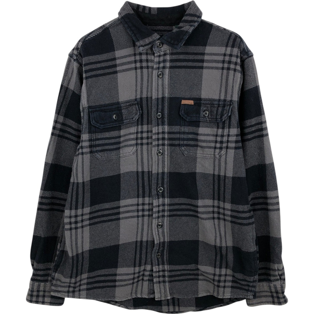 ORVIS Long Sleeve Heavy Flannel Check Shirt, Men's Size M cotton gray type Vintage Second Hand